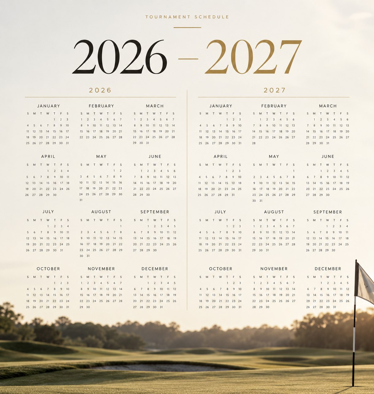 Yadhu Urs's 2026–2027 tournament schedule calendar